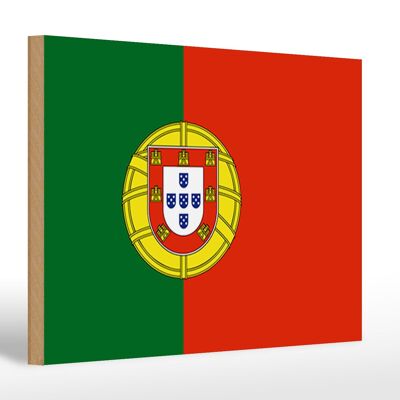 Holzschild Flagge Portugals 30x20cm Flag of Portugal