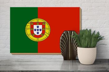 Panneau en bois drapeau du Portugal 30x20cm Drapeau du Portugal 3