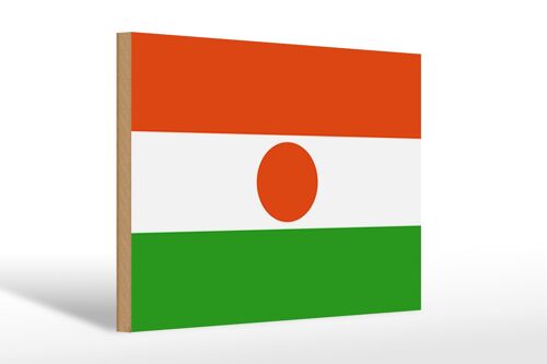 Holzschild Flagge Nigers 30x20cm Flag of Niger