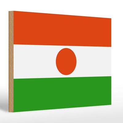 Letrero de madera Bandera de Níger 30x20cm Bandera de Níger