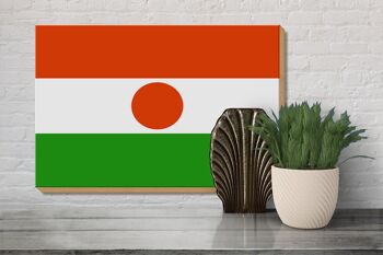 Panneau en bois drapeau du Niger 30x20cm Drapeau du Niger 3