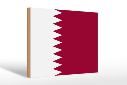 Holzschild Flagge Katars 30x20cm Flag of Qatar