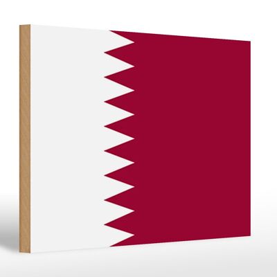 Cartel de madera Bandera de Qatar 30x20cm Bandera de Qatar