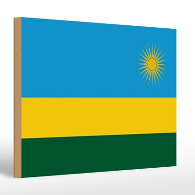 Holzschild Flagge Ruandas 30x20cm Flag of Rwanda