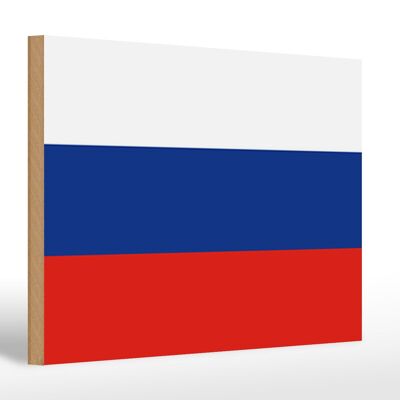 Letrero de madera bandera de Rusia 30x20cm Bandera de Rusia