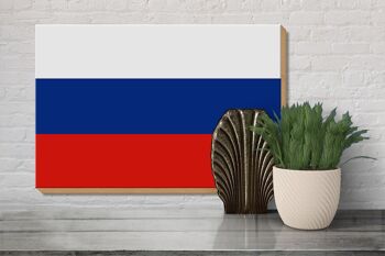 Panneau en bois drapeau de la Russie 30x20cm Drapeau de la Russie 3