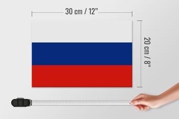 Panneau en bois drapeau de la Russie 30x20cm Drapeau de la Russie 4