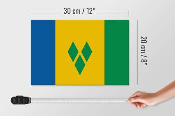 Panneau en bois drapeau Saint-Vincent-et-Grenadines 30x20cm 4