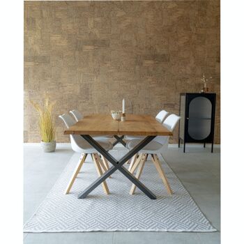 Bergen Dining Chair - Chaise en blanc avec pieds en bois naturel 2