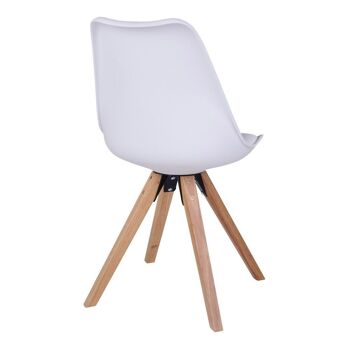 Bergen Dining Chair - Chaise en blanc avec pieds en bois naturel 4
