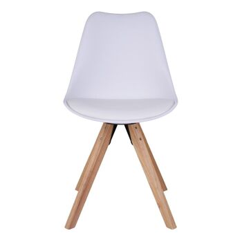 Bergen Dining Chair - Chaise en blanc avec pieds en bois naturel 5