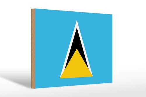 Holzschild Flagge Saint Lucias 30x20cm Flag of Saint Lucia