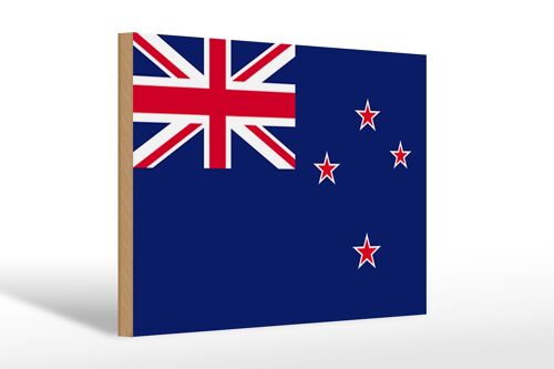 Holzschild Flagge Neuseelands 30x20cm Flag of New Zealand