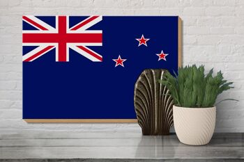 Panneau en bois drapeau de la Nouvelle-Zélande 30x20cm Drapeau de la Nouvelle-Zélande 3