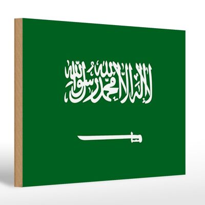 Letrero de madera bandera Arabia Saudita 30x20cm Bandera Arabia Saudita