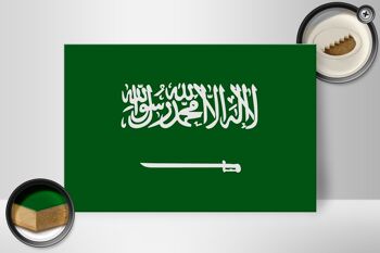 Panneau en bois drapeau Arabie Saoudite 30x20cm Drapeau Arabie Saoudite 2