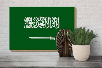 Panneau en bois drapeau Arabie Saoudite 30x20cm Drapeau Arabie Saoudite 3