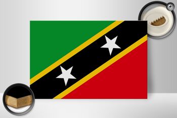 Panneau en bois drapeau St. Kitts et Nevis 30x20cm Saint Kitts 2
