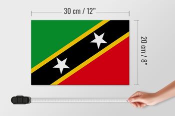 Panneau en bois drapeau St. Kitts et Nevis 30x20cm Saint Kitts 4
