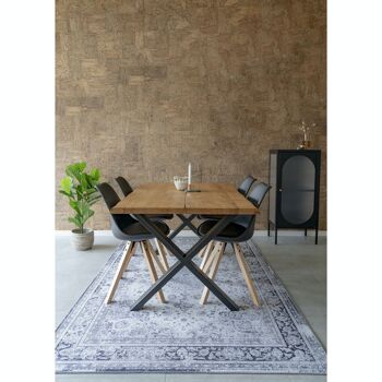 Bergen Dining Chair - Chaise en noir avec pieds en bois naturel 2