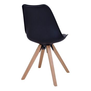Bergen Dining Chair - Chaise en noir avec pieds en bois naturel 4