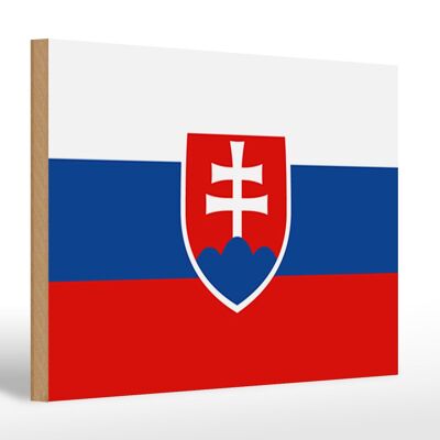 Holzschild Flagge Slowakei 30x20cm Flag of Slovakia