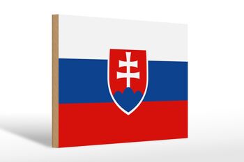 Panneau en bois drapeau Slovaquie 30x20cm Drapeau de la Slovaquie 1