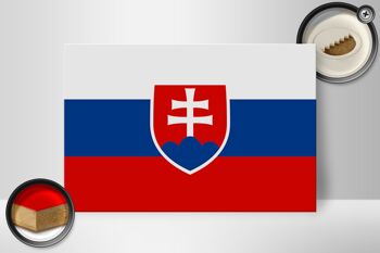 Panneau en bois drapeau Slovaquie 30x20cm Drapeau de la Slovaquie 2