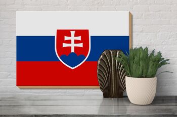 Panneau en bois drapeau Slovaquie 30x20cm Drapeau de la Slovaquie 3