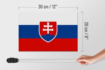 Panneau en bois drapeau Slovaquie 30x20cm Drapeau de la Slovaquie 4