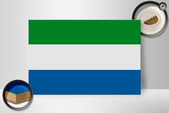 Panneau en bois drapeau de la Sierra Leone 30x20cm Drapeau de la Sierra Leone 2