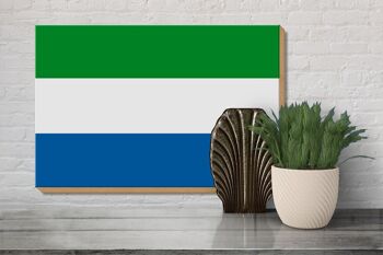 Panneau en bois drapeau de la Sierra Leone 30x20cm Drapeau de la Sierra Leone 3
