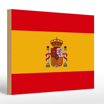Cartello in legno bandiera della Spagna 30x20 cm Bandiera della Spagna
