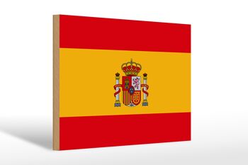 Panneau en bois drapeau de l'Espagne 30x20cm Drapeau de l'Espagne 1