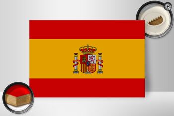 Panneau en bois drapeau de l'Espagne 30x20cm Drapeau de l'Espagne 2