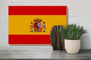 Panneau en bois drapeau de l'Espagne 30x20cm Drapeau de l'Espagne 3
