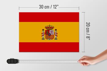 Panneau en bois drapeau de l'Espagne 30x20cm Drapeau de l'Espagne 4
