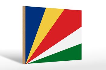 Panneau en bois drapeau Seychelles 30x20cm Drapeau des Seychelles 1