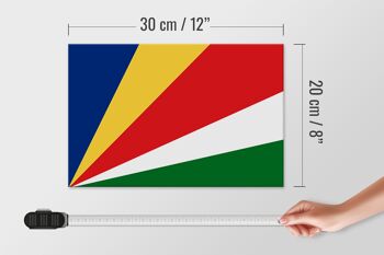 Panneau en bois drapeau Seychelles 30x20cm Drapeau des Seychelles 4