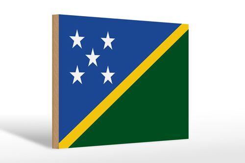 Holzschild Flagge Salomonen 30x20cm Flag Solomon Islands