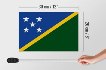 Panneau en bois drapeau Îles Salomon 30x20cm Drapeau Îles Salomon 4
