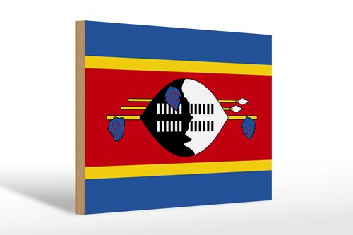 Holzschild Flagge Swasilands 30x20cm Flag of Eswatini