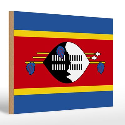 Holzschild Flagge Swasilands 30x20cm Flag of Eswatini