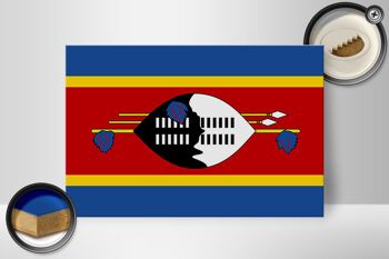 Panneau en bois drapeau du Swaziland 30x20cm drapeau d'Eswatini 2
