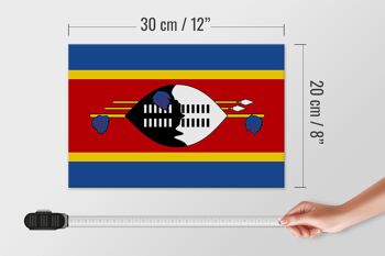 Panneau en bois drapeau du Swaziland 30x20cm drapeau d'Eswatini 4