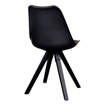 Bergen Dining Chair - Chaise en noir avec pieds en bois noir 5