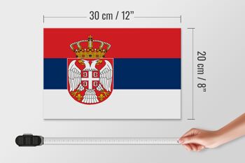 Panneau en bois drapeau de la Serbie 30x20cm Drapeau de la Serbie 4