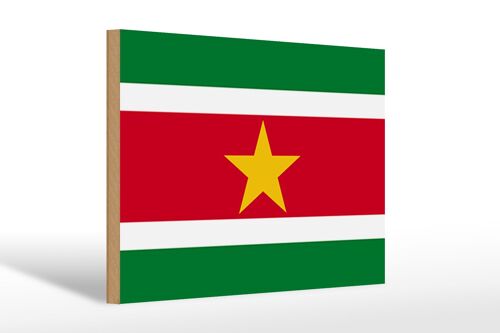 Holzschild Flagge Surinames 30x20cm Flag of Suriname