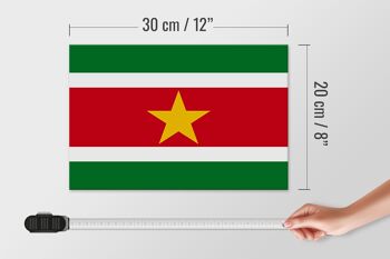 Drapeau en bois Suriname 30x20cm Drapeau du Suriname 4