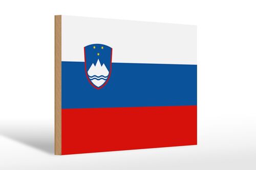 Holzschild Flagge Sloweniens 30x20cm Flag of Slovenia